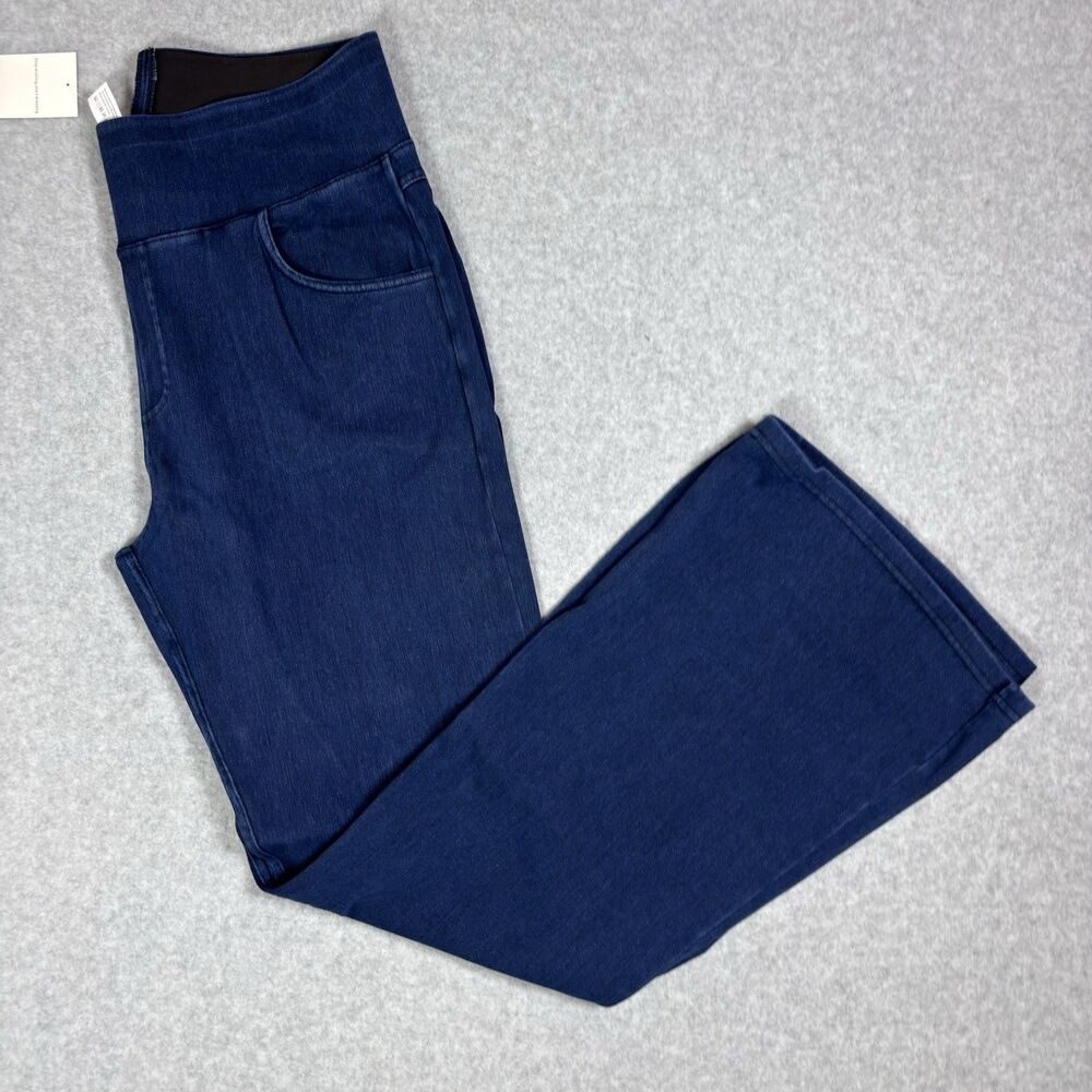 Clozoz Flared Jeggings Women Stretchy Wide Leg Bell Bottom Pants Blue Boho XL